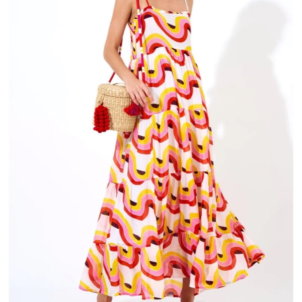 EUC (worn once) Oliphant Smocked Back Maxi Dress- Nouveau Yellow- Size Medium